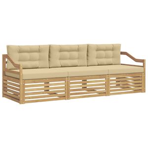 vidaXL Udend&oslash;rs sofagruppe 3 stk. Hvid og Beige Polyester