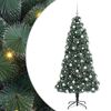 vidaXL Kunstigt for-lyst juletr&aelig; med kugles&aelig;t Gr&oslash;n 180 cm PET