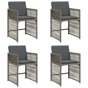 vidaXL havestole med hynder 4 stk. polyrattan gr&aring;