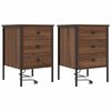 vidaXL Natskab 2 pcs Brun eg 42 x 41 x 61 cm Konstrueret tr&aelig;