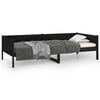 vidaXL daybed massivt fyrretr&aelig; sort 90x190 cm