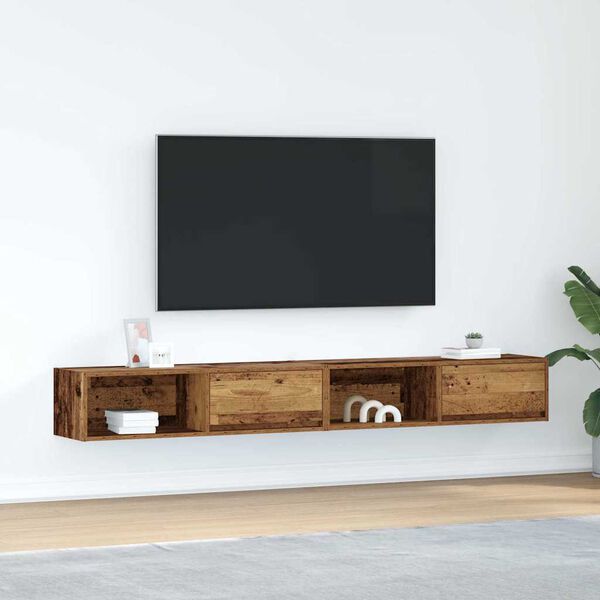 vidaXL tv-borde 2 stk. 100x31x25,5 cm konstrueret træ gammelt trælook