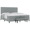 vidaXL Box spring seng med hovedg&aelig;rde Lysegr&aring; 200 x 200 cm Stof