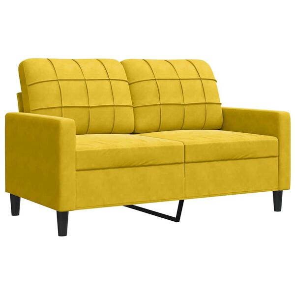 vidaXL 2-personers sofa 120 cm fløjl gul