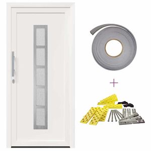 vidaXL Hoveddør Hvid 88 x 200 cm PVC