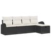 vidaXL Sofa S&aelig;t med pude med opbevaring 5 pcs Sort og Cream polyrattan