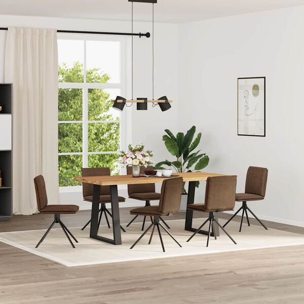 vidaXL spisebordsstole 6 stk. imiteret ruskind brun