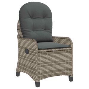 vidaXL Liggestol med pude Gr&aring; 56 x 66 x 95 cm polyrattan