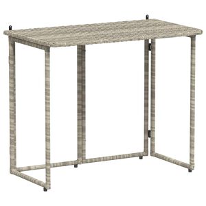 vidaXL foldbart havebord 90x51x75 cm polyrattan lysegr&aring;