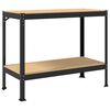 vidaXL V&aelig;rksted med hylde Sort 115 x 55 x 91 cm Samlet tr&aelig; og metal