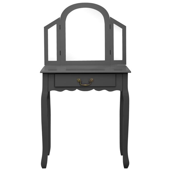 vidaXL kosmetikbord med taburet 65x36x128 cm kejsertr&aelig; MDF gr&aring;