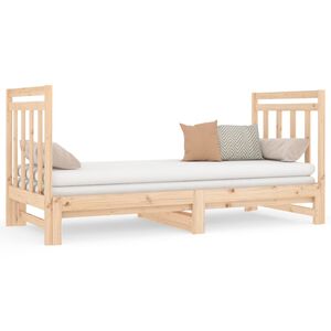 vidaXL daybed med udtr&aelig;k 2x(90x190) cm massivt fyrretr&aelig;