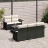 vidaXL Sofa Sæt med pude 6 pcs Sort polyrattan