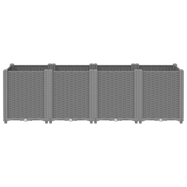 vidaXL plantekasse 160x40x53 cm PP lysegrå