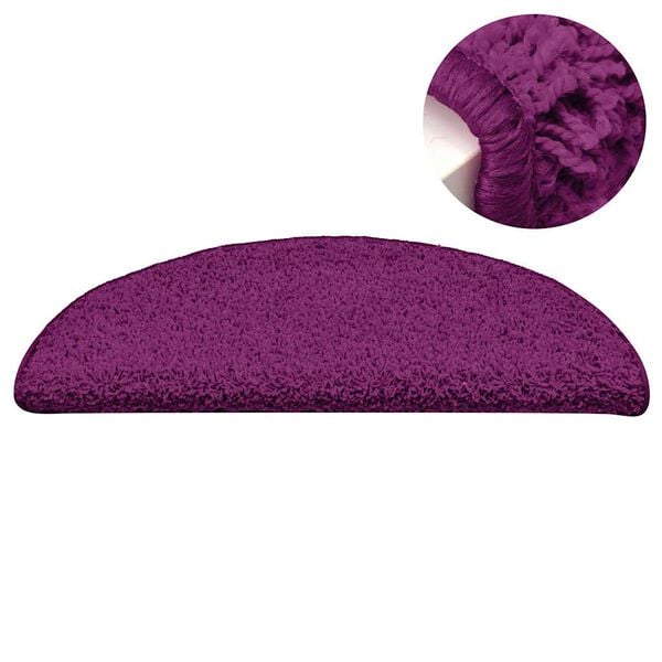 vidaXL trappemåtter 15 stk. 56x17x3 cm lyserøde halvrunde