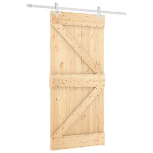 vidaXL Skyded&oslash;r 95 x 210 cm Massivt Fyrretr&aelig; (Ubehandlet)