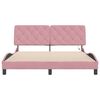 vidaXL sengeramme med LED uden madras 160x200 cm velour pink