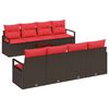 vidaXL Sofa S&aelig;t 9 stk. 8-Antal s&aelig;der Beige og R&oslash;d polyrattan