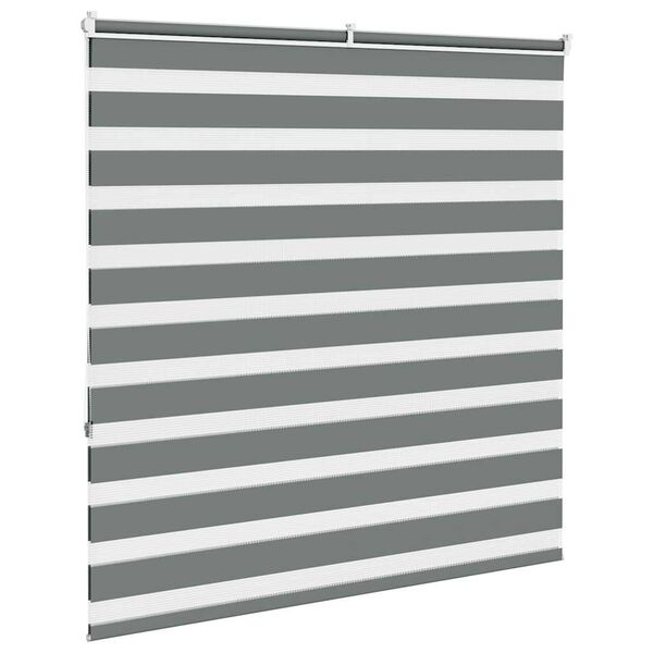 vidaXL zebragardin m&oslash;rkegr&aring; 145x150 cm stofbredde 140,9 cm polyester