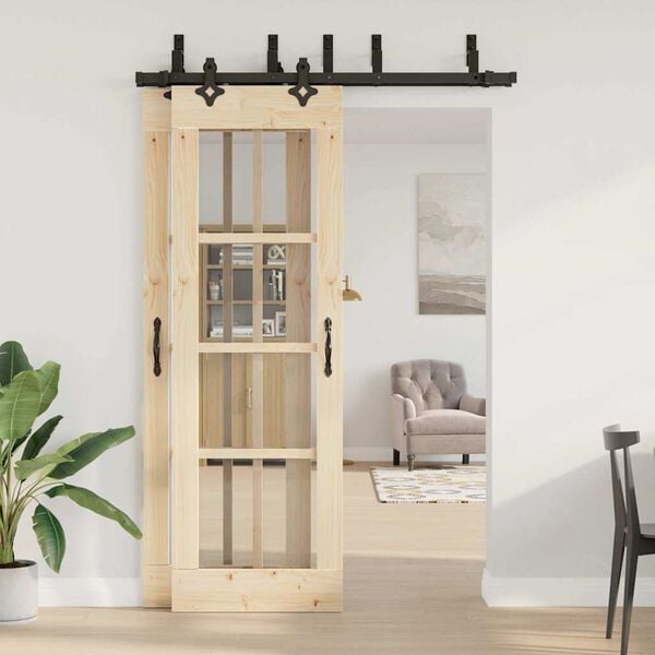 vidaXL skinnesæt til skydedør 152,5 cm stål sort