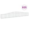 vidaXL buede gabionkurve 25 stk. 400x30x40/60 cm galvaniseret jern