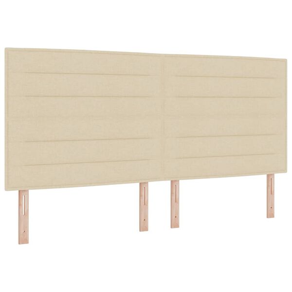 vidaXL Box spring seng med madras Creme 200 x 200 cm Stof