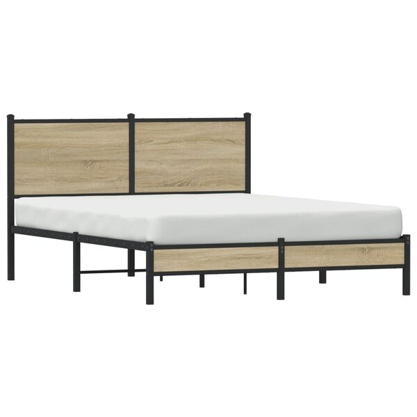 vidaXL sengeramme uden madras 140x190 cm metal sonoma-eg