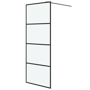 vidaXL brusevæg 80x195 cm matteret sikkerhedsglas sort