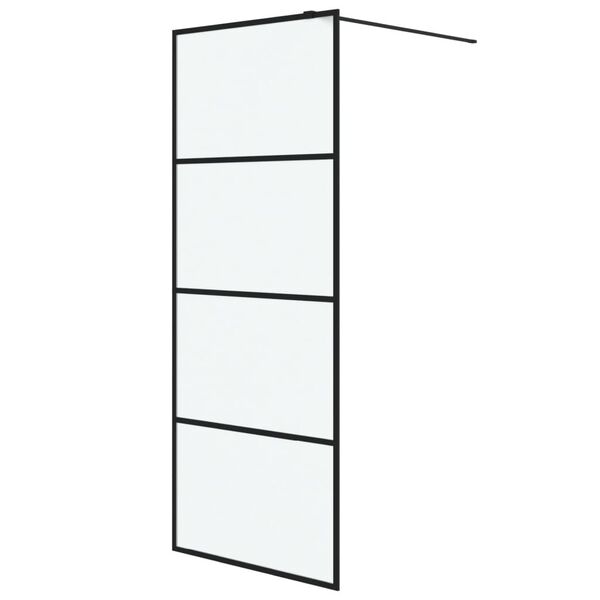 vidaXL brusevæg 80x195 cm matteret sikkerhedsglas sort