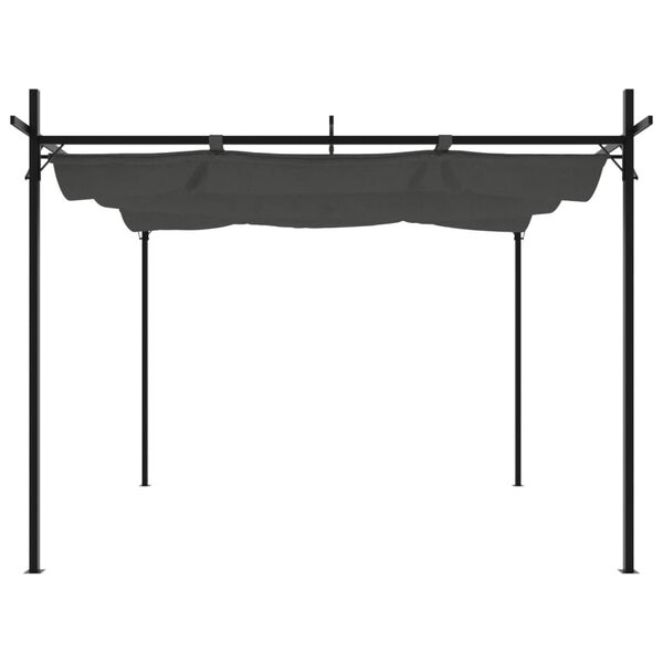 vidaXL pergola med sammenrulleligt tag 295x292x230 cm antracitgrå