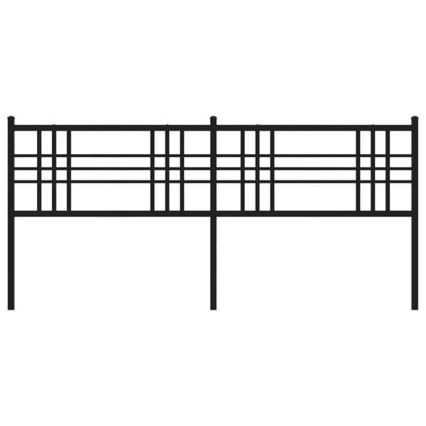 vidaXL sengegavl 193 cm metal sort