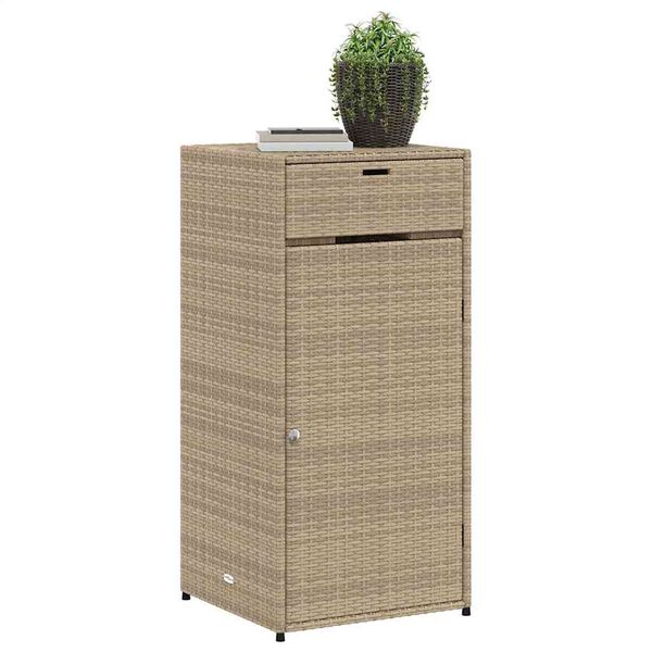 vidaXL opbevaringsskab til haven 55x55x111 cm polyrattan beige