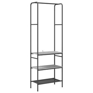 vidaXL Tøjstativ med hylder Andet Grå sonoma-eg 60 x 30 x 171 cm