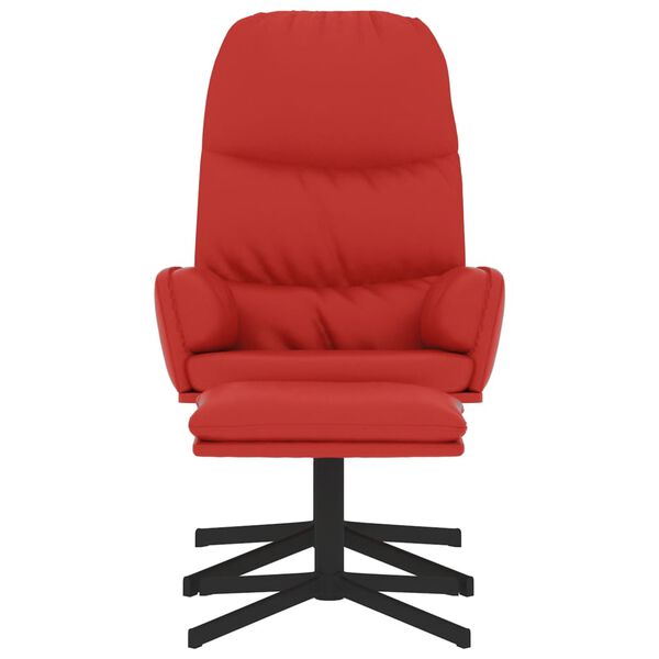 vidaXL l&aelig;nestol med skammel kunstl&aelig;der vinr&oslash;d