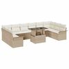 vidaXL Havesofa S&aelig;t 11 stk. Beige Poly Rattan