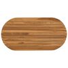 vidaXL Bordplade 90 x 45 x 3,5 cm Oval Massiv Teaktr&aelig; Naturfarvet
