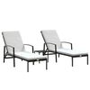 vidaXL liggestole 2 stk. med bord polyrattan sort