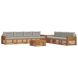 vidaXL Udend&oslash;rs sofagruppe med pude 8 pcs Naturlig og Lys Gr&aring;