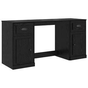 vidaXL Skrivebord med skab Sort eg Konstrueret tr&aelig; 154,5 x 50 x 75 cm