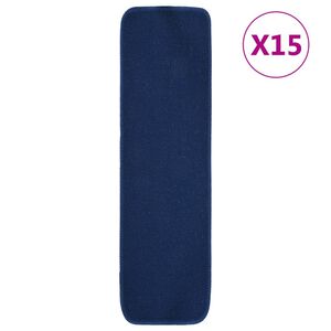 vidaXL skridsikre trappem&aring;tter 15 stk. 75x20 cm rektangul&aelig;r marinebl&aring;