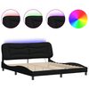 vidaXL sengeramme med LED uden madras Hvar 180x200 cm stof sort