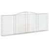 vidaXL buet gabionkurv 400x30x140/160 cm galvaniseret jern