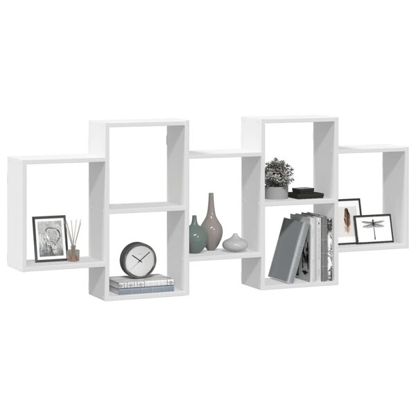 vidaXL v&aelig;ghylde 159x18x65 cm konstrueret tr&aelig; hvid