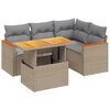 vidaXL sofas&aelig;t til haven 5 dele med hynder polyrattan beige