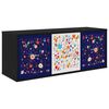 vidaXL V&aelig;gh&aelig;ngt TV Skab MAINZ 102 x 33 x 40 cm Sort eg Konstrueret tr&aelig;