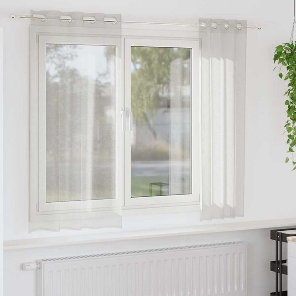 vidaXL Voile Gardin med gardiner 2 pcs Creme 175 x 140 cm Polyester