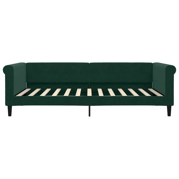 vidaXL daybed med madras 100x200 cm velour m&oslash;rkegr&oslash;n