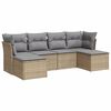 vidaXL sofas&aelig;t til haven 6 dele med hynder polyrattan beige