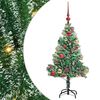 vidaXL Kunstigt Juletr&aelig; Snebelagt med LED Lys Gr&oslash;n og Hvid 120 cm
