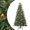 vidaXL Kunstigt Hinged Juletr&aelig; med 300 LED'er Gr&oslash;n 240 cm PE og PVC